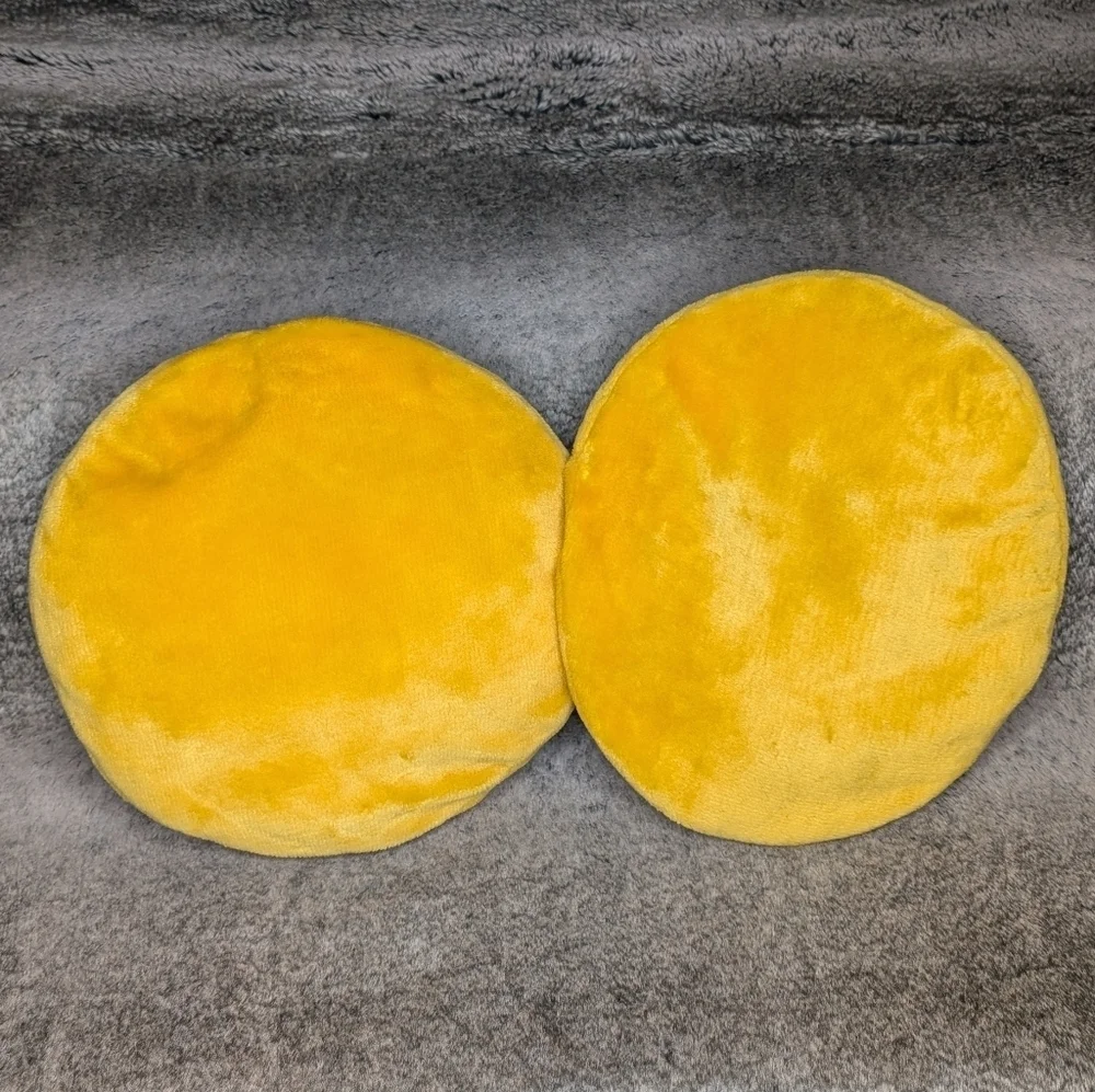 Vintage Yellow Smiley Face Plush Accent Pillows